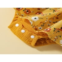 SUNISERY NOHING BABY GIRLYYSUIT ROMPER DRESS V-izrez Fly rukave za patch patchwork cvjetni ruffles suknja