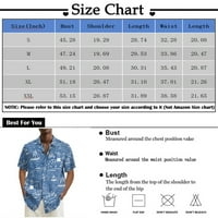 Havajska majica za muškarce, vintage gumb dolje za kuglanje Summer Beach Majica M-4XL