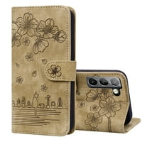 Elepower Galaxy S novčanik, meka PU kožna reljefna cvijeća i kućni ljubimci Folio Flip stalk magnetske