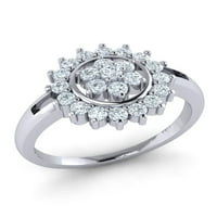 Prirodno 0.5carat okrugli rez Diamond Prong Fancy Dame Bridal Angažman prsten Vjenčanje 14K Gold GH
