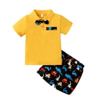 Toddler Baby Boy odjeća Baby Boy outfits kratki rukav kašika za majicu s cvjetnim kratkim kratkim hladnjacima