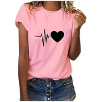 Ljetna bluza Žene Moda Ležerne prilike za ispis Loous Comfort Tops Majica Bluza Dame Top Pink M
