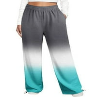 Mialeoley ženske ležerne dukseve jedinstveni tisak visokog struka Fitness Jogging hlače sa džepom