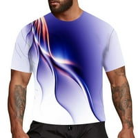 Aaimomet muške majice Muške 3D novitetne majice Muškarci Grafički smiješni tinesi 3D Print CrewNeck Kratki rukav Ležerne prilike, Mornarice 3x-Large