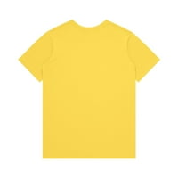 Ženska majica kratkih rukava s kratkim rukavima O-izrez otisnuta gornja žuta m