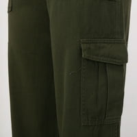 Riforla ženske hlače Žene modni džep Solid boja traper labavo ravno hlače za noge Teretne hlače ženske