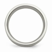 Titanium sterling srebrna-inlay ravna muški mat brušeni završetak vjenčani vezni prsten veličine 13