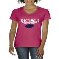 Normalno je dosadno - Ženska majica V-izrez kratki rukav, do žena Veličina 3XL - Nacionalni park Denali