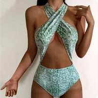 Zermoge Plus size kupaći kostimi za žene, modne žene Sijamske kupaćim kostima Show struk Halter Tie