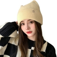 Heiheiup jesen New Funny vez pletene zimske modne šljokice Topla skijaška kapa Trim šešir toplo mačke