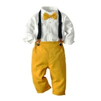 Dječak odijelo Hlače Toddler Boys Baby Bowps Tops + Suspender Gentleman Outfits The Majica Solid Boys