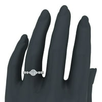 Okrugli rušni dijamantni zaručni prsten za žene Sjajljiv milgrain dizajn 14K zlato 0. CT TW