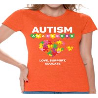 Newkward Styles Love Podrška educirati majice za autizam za žene Autizam AUTIZAM FOUTIZAM Košulje AUTIZAM