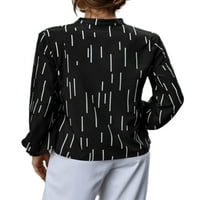 Glookwis WomenGy topls modni pulover casual labav majica dugih rukava lagana tunika bluza tee crna l