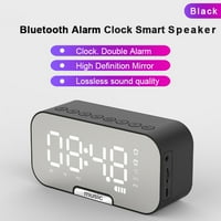 Prijenosni mini Bluetooth zvučnik sa satom zrcala - multifunkcionalni budilnik za dom i putovanja, crna