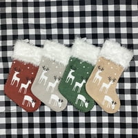 Yirree Božićne čarape Xmas Kamin Čarapa Candy poklon torba Santa Christmas Drvo viseći ukras, klasični