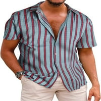 Prednji ručni muškarci Ljetne košulje Gumbe za majicu kratkih rukava Plaža Casual TEE rever majica Style-C