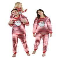 Porodica Gwiyeopda podudaranje božićne pidžame set santa pruge dugih rukava salon za spavanje