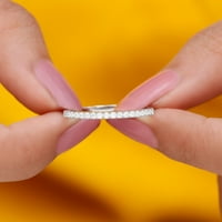 Jednostavan poluvremeni prsten sa moissine za žene, 14k bijelo zlato, SAD 11.50