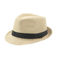 Meidiya Fedora kapa za muškarce posteljina široka brana zaštita od sunca čvrsta boja Panama kapa Boater ljetna plaža sunhat jazz šešir za odmor
