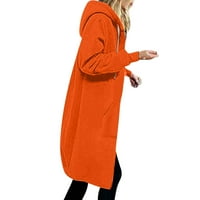Honeeladyy ženski casual džepovi zip up dukseve tuničke dukserice dugi duks jakna kapuljača kapuljača