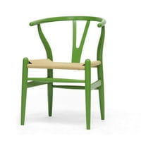 Baxton Studio Mid u stoljeću Moderna stolica za žetvu zelenog drveta Y Stolica
