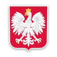 Poljski grb naljepnica naljepnica - samoljepljivi vinil - otporan na vremenske prilike - izrađene u SAD - Poljska zastava Pol pl coa