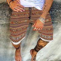 Farfi Men Hotsass ravno-noga prozračna pamučna mješavina casual retro tiskane kratke hlače za svakodnevno