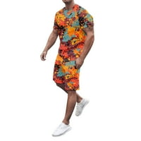 Muški odjeća s kratkim rukavima s džepovima T košulja Fit Sports Daily Classic Hlače Ispisano plaža