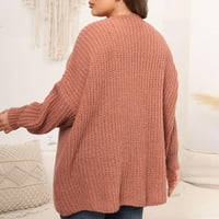 Ženske kardigan Dukseri Fall Woolen Cardigan Velike veličine Overlight Chunky Solid Color Pink Chunky