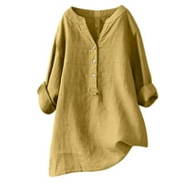 Lisgai rukav grafički print Crewneck bluza košulje, žene ljetne vrhove plus veličina, ženski rukav pamučni