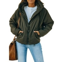 FVWitlyh crni kaput žene Ženska koža kožna jakna Kratka pojasela Jesen Zimska moda Topli casual moto