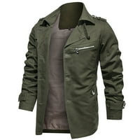 Simplmasygeni Clearence Muška jakna s dugim rukavima Topla bluza Nova moderna povremena koža sa patentnim