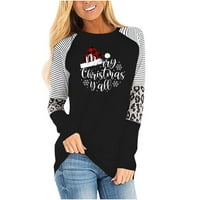 FrostLuinai ružni božićni džemperi za žensko čišćenje, plus veličine pulover za žene modni ženski okrugli vrat dugih rukava, ležerna bluza za majicu