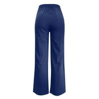 Loose hlače za žene Ljeto posteljina visoka stručna noga casual labava dužina sa pantalonama iz džepa