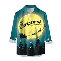 Majica za majicu Ležerne prilike, Dugi rukav Jesenski zimski božićni 3D tiskane majice Modne top bluze