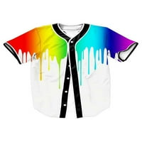 Prednji ručni rubni majica V dres na vratu Dugme za majice Down Bejzbol majice Birthday Single Base Tops kratkih rukava Bluza Style-B L L