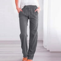 Hlače za žene plus veličine klirence moći ženske ležerne čvrste boje elastične labave hlače ravno široke
