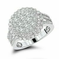 1.60Ct Prirodni dijamantni prsten za cvijeće 14K bijelo zlato SI za angažman