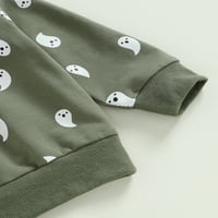 Bagilaanoe Toddler Baby Boy Halloween Outfits Crtani ispis Duge dugih rukava Tors + pantalone 3T Dečije