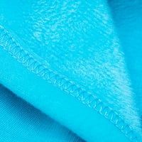 Prednji swalk Kidskyshirts ispisani pulover džepne dukseve partija mekani pad vrhova runa obložen plavom
