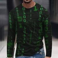 Uorcsa Fashion Dugi rukav Svestrana labava 3D ispisana podloga za posadu uzorak uzorak pulover muškarci