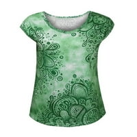 Eleluny Women V izrez cvjetni prsluk majica bez rukava Ljetni casual tenk na vrhu bluze zelena m