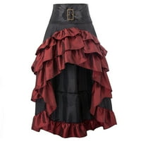 Ženska plus veličina Gothic Retro Maxi haljina nepravilne prelivene haljine Halloween Crvene s