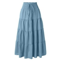 Ženska ljetna elastična visoka struka Boho Maxi suknja Ležerne prilike za crtanje linije dugačka suknja