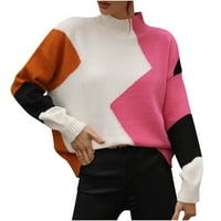 Hueook džemperi za žene plus veličine Novi okrugli vrat gumbi pune boje kauzalni ženski pleteni dugi