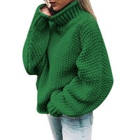 Plus veličine dolje kaput pleteni dugi pulover Žene pukne na ramenu čvrsto od ležerne džemper s dugim