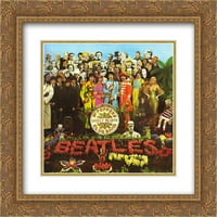 The Beatles: Sgt. Pepper matted zlatna ukrašena uokvirena umjetnička ispisa Petra Blakea