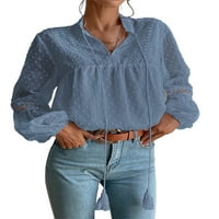 Grianlook elegantna bluza za žene švicarske isprekidane dugih rukava TURS pulover casual majice u boji