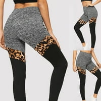 Ženske joge hlače uzorak sportski leopard struk visoke joge stova hlače hlače elastične joge hlače
